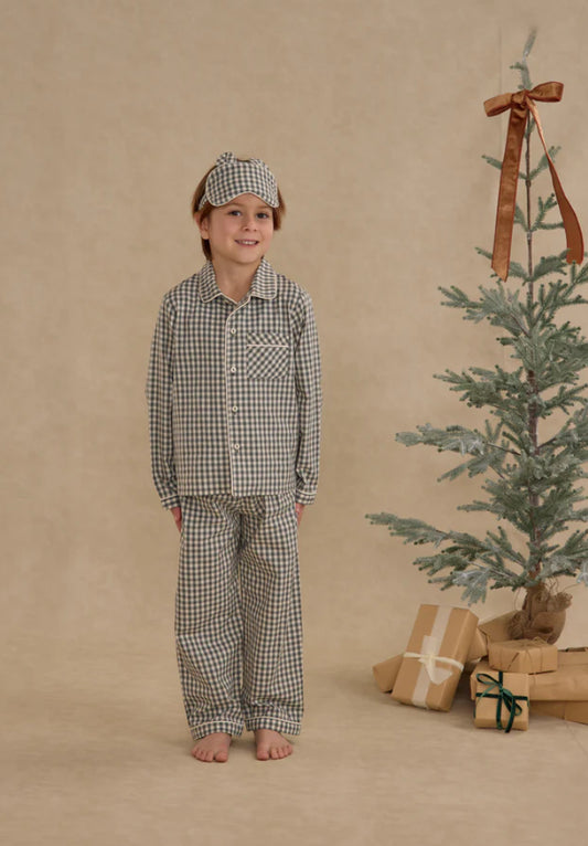 Long Sleeve Pajamas- Evergreen Gingham