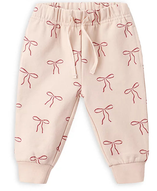 Relaxed Fleece Sweatpant- Red Bows