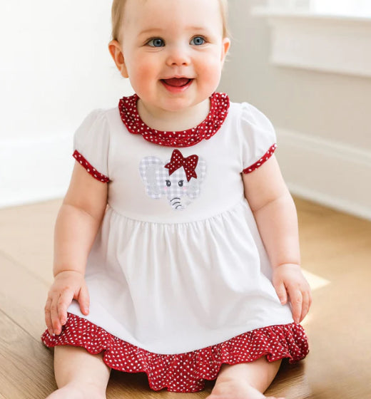 Crimson Cutie Ruffle Dress