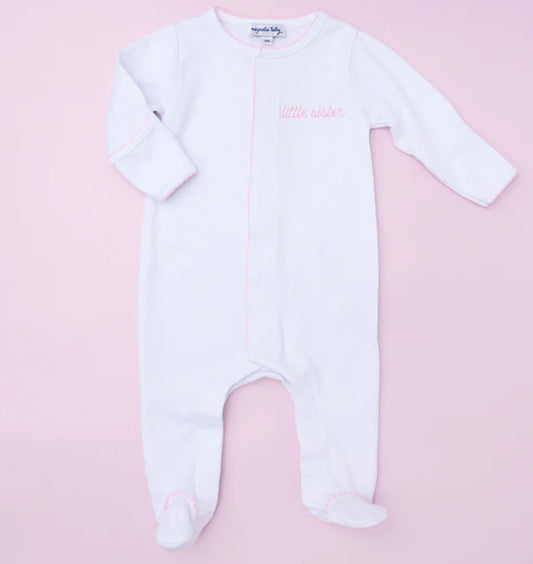 Little Sister Embroidered Footie