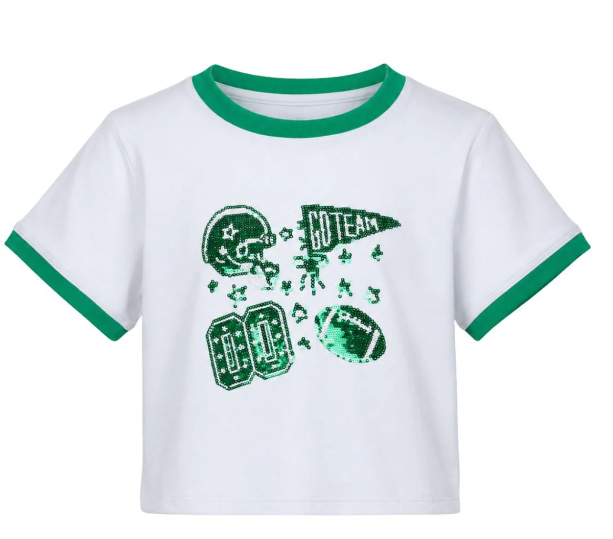 Sequin Football Boxy Tee