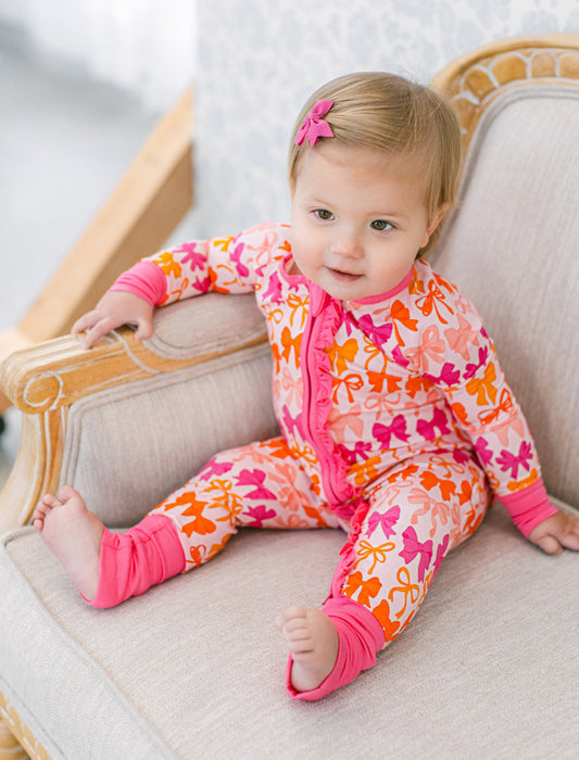 Fall Bows Ruffle Romper