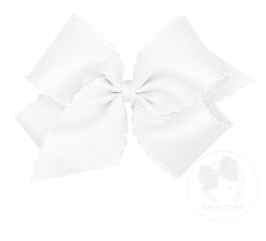 Hair Bow with Matching Moonstitch Edge