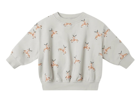Relaxed Fleece Sweatshirt- Reindeer