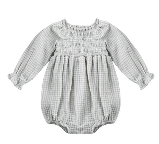 Eden Romper- Blue Gingham