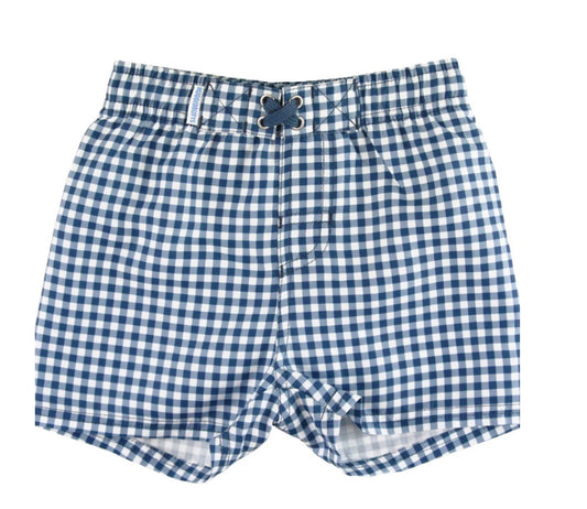 Gingham Swim Trunks