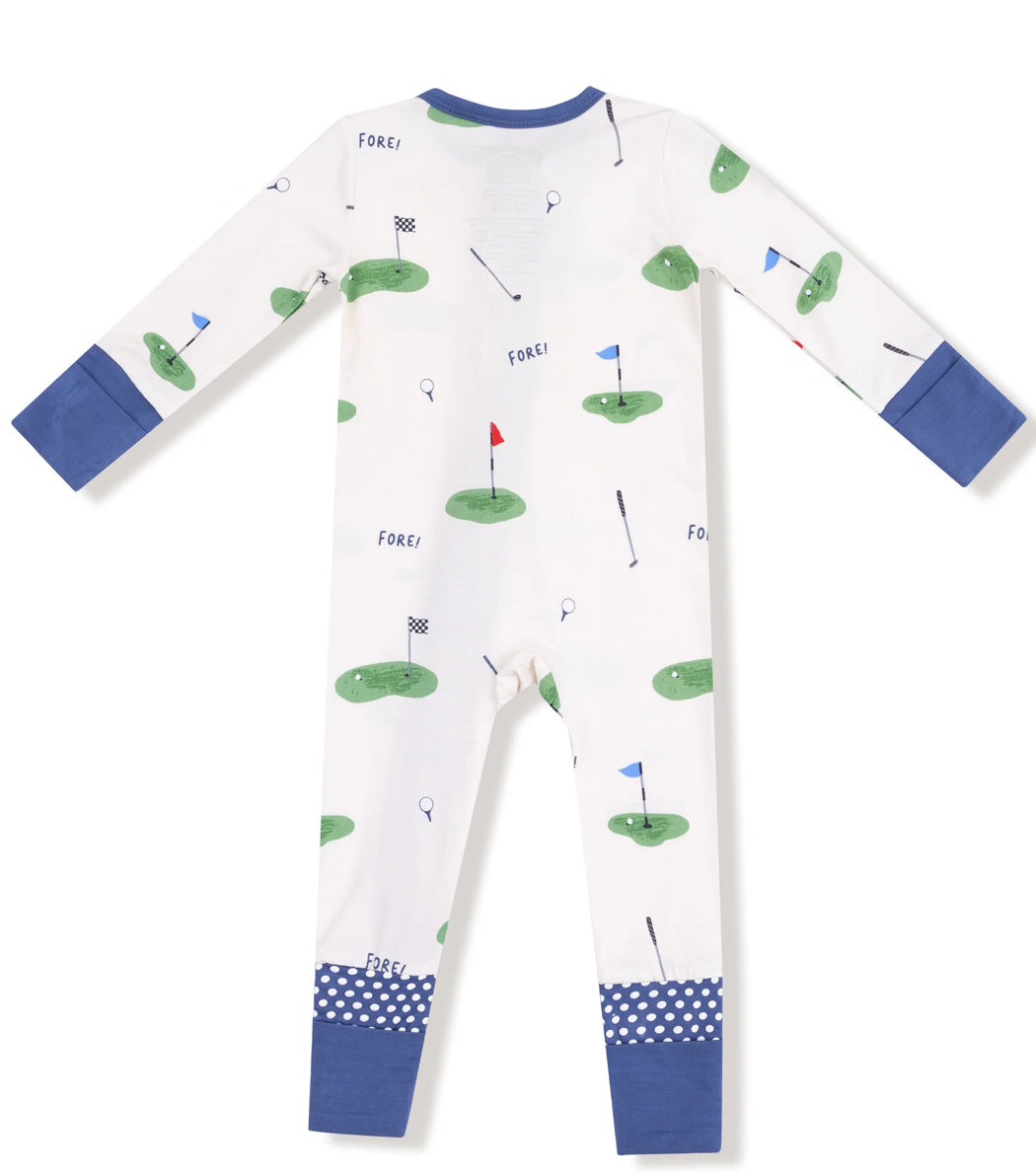 All Fore Golf- Two Way Zipper Romper