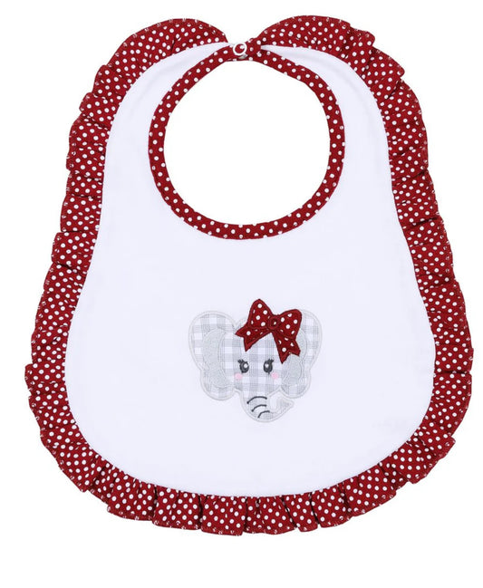Crimson Cutie Ruffle Bib