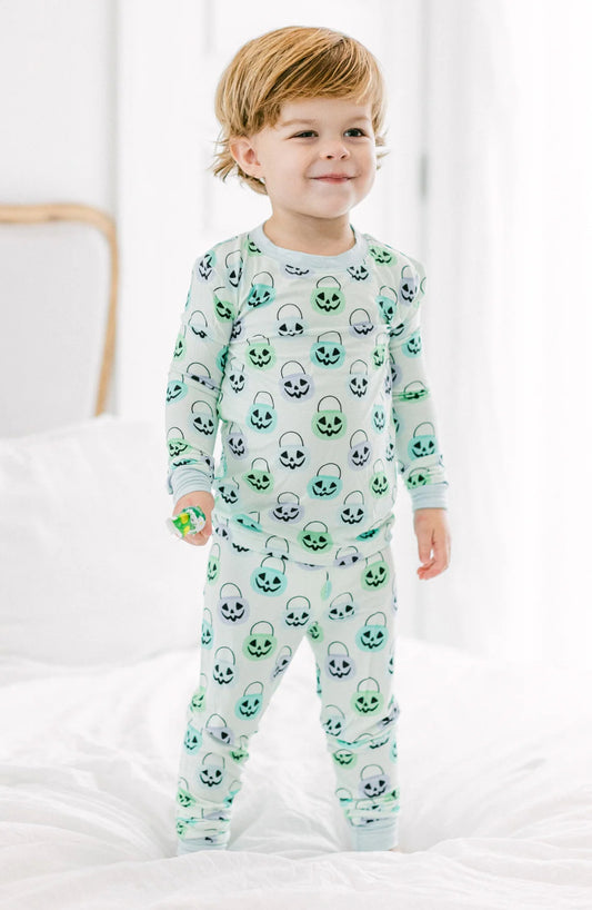 Green Halloween Bucket PJ Set