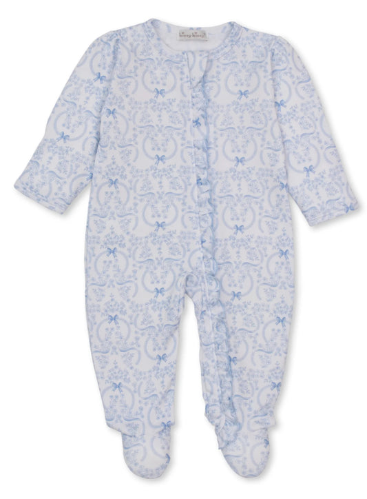 Blue Bow Footie with Zipper