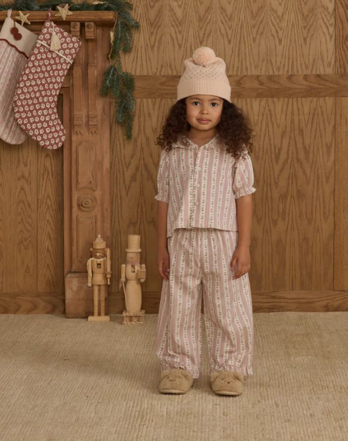 Ruffle Pajamas- Candy Cane Stripe
