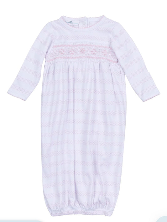 Baby of Mine Smocked Gown- Pink