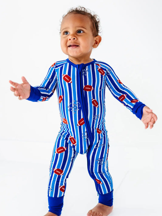 Football Convertible Footies- Blue