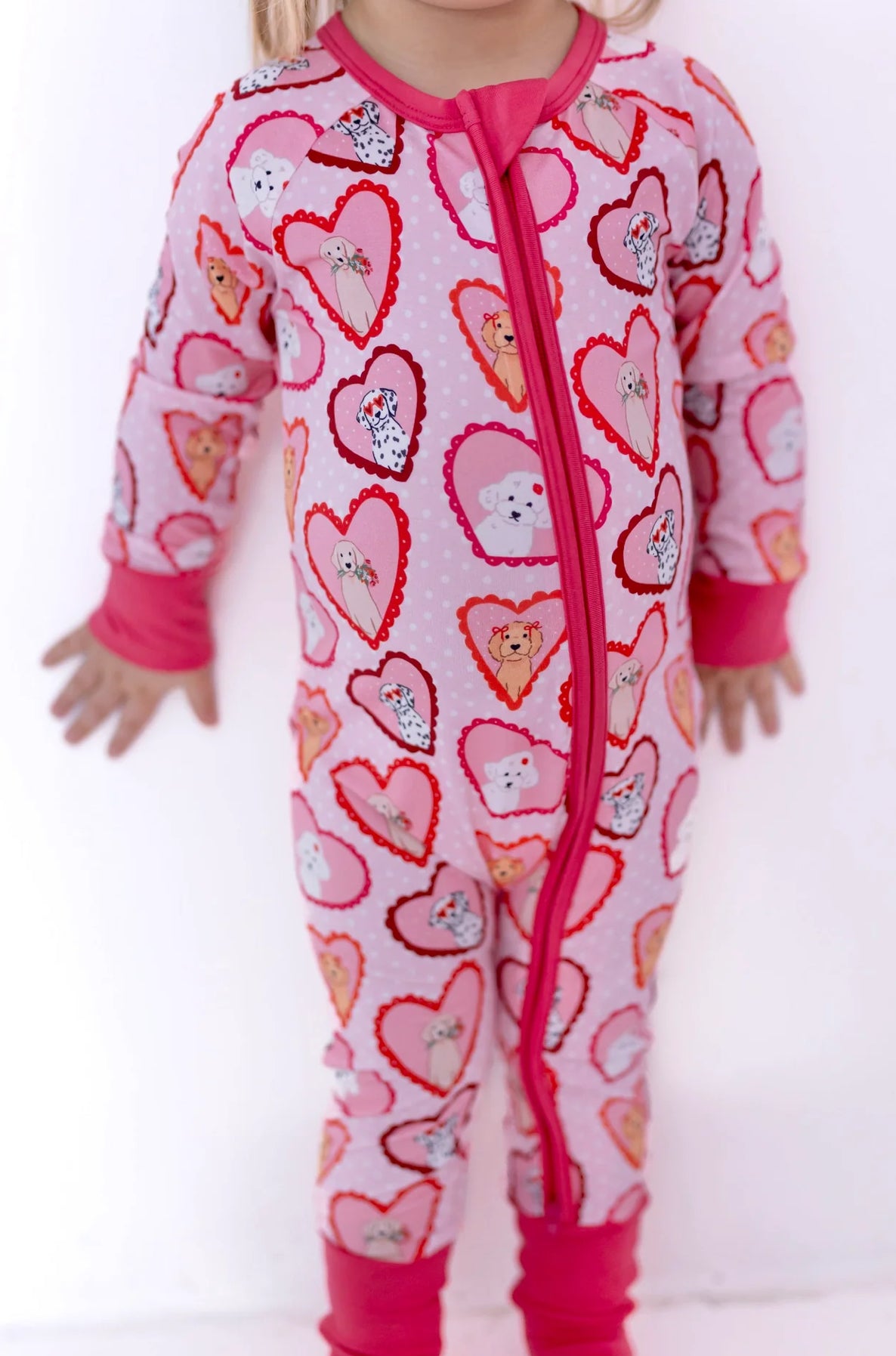 Pink Fur-Ever Valentine Zipper Romper