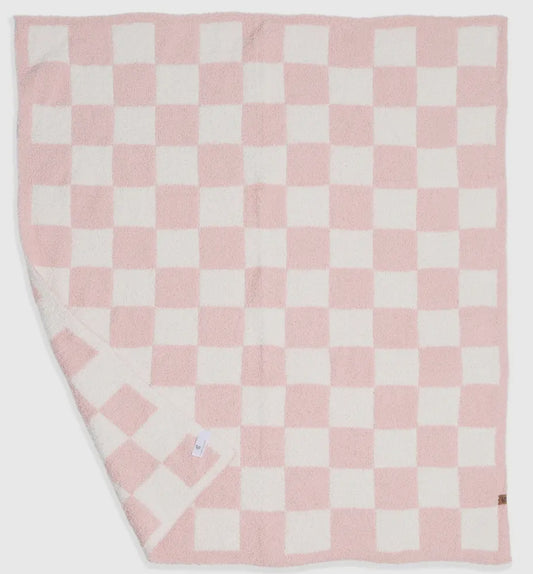Kids Checkered Pattern Blanket- Pink
