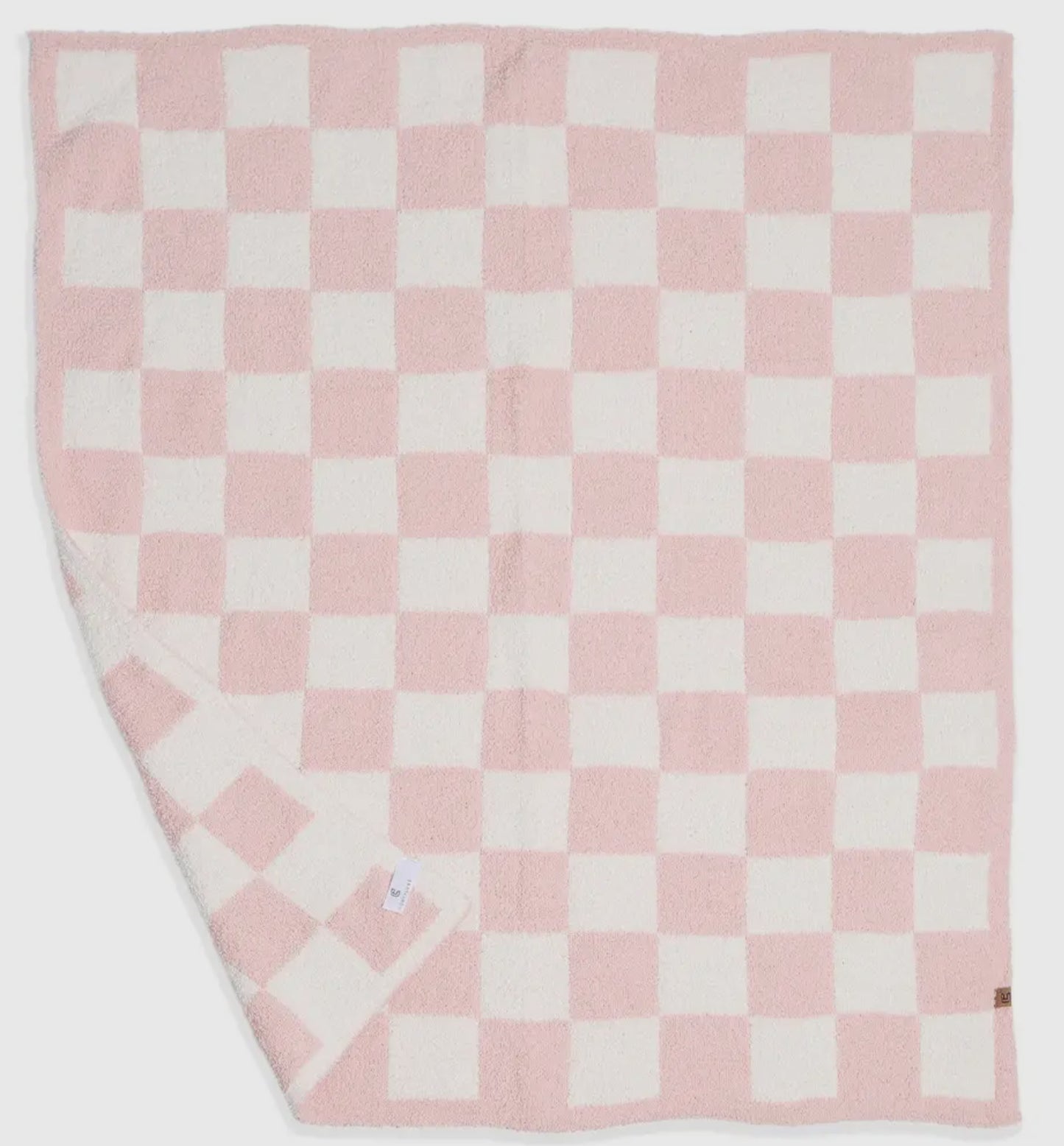 Kids Checkered Pattern Blanket- Pink