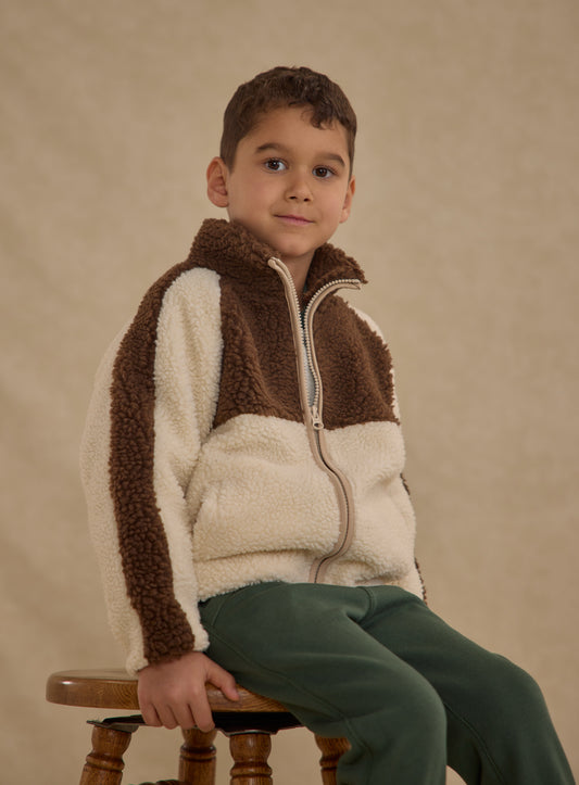 Sherpa Trails Jacket- Brown Color Block