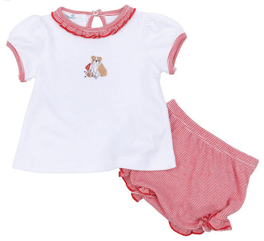 Go Dawgs! Embroidered Ruffle Diaper Cover Set