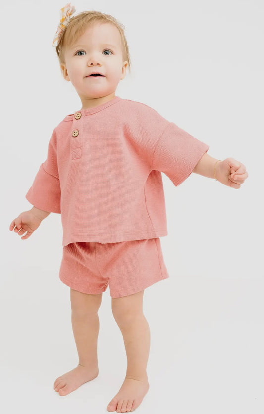 Rosebud Waffle Slouchy Set