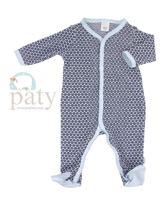 Knit Footie With Pima Trim