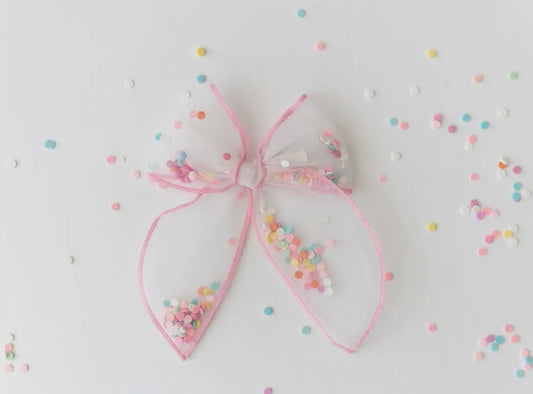 Mesh Shaker Bow- Confetti Pop