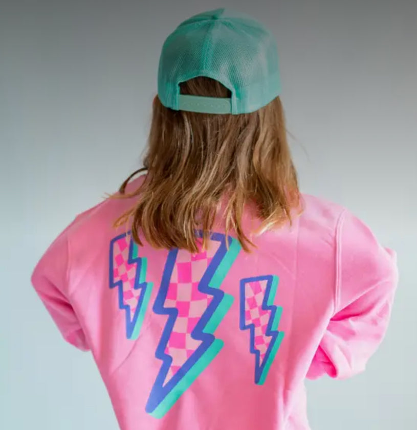 Xoxo By Magpies- Anything is Possible Lightning Sweatshirt in Berry Pink