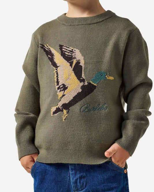 Youth Cabin Sweater - Olive Duck