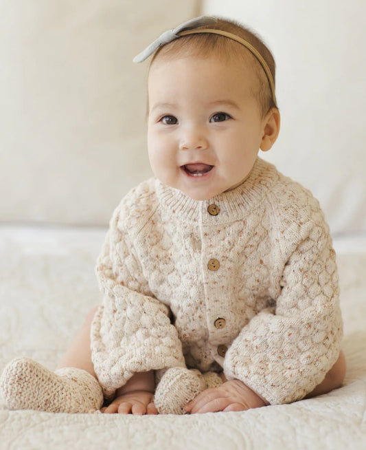 Bubble Knit Cardigan- Natural Confetti