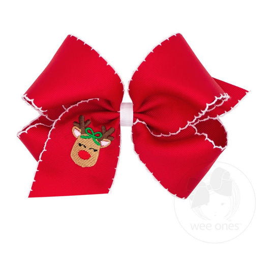 King Embroidered Reindeer Moonstitch Bow