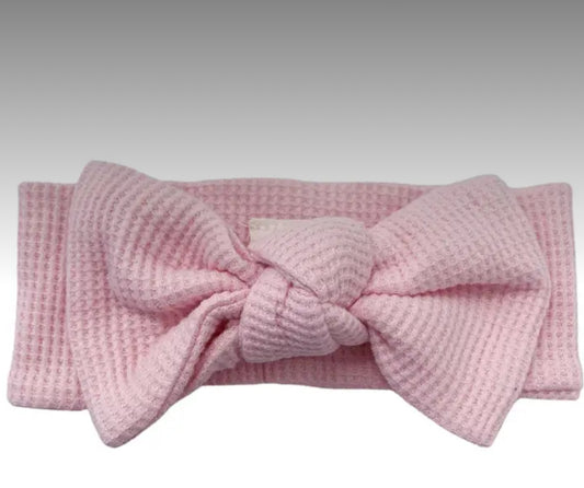 Organic Waffle Knot Bow, Blush