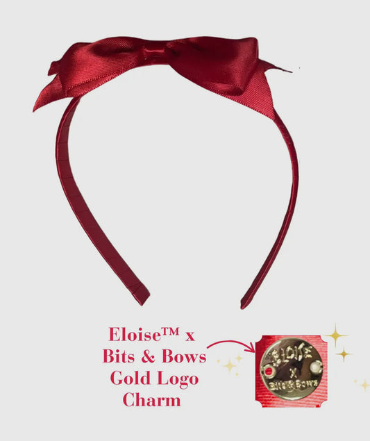 Eloise Bow Headband- Red