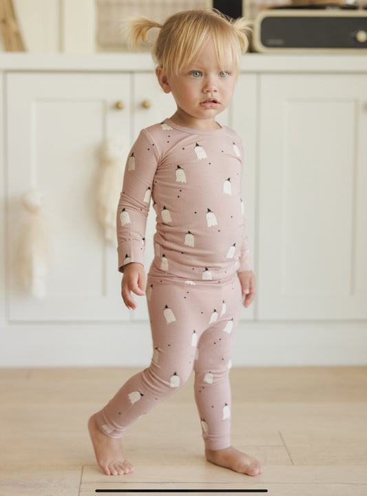 Bamboo Pajama Set- Pink Ghosts