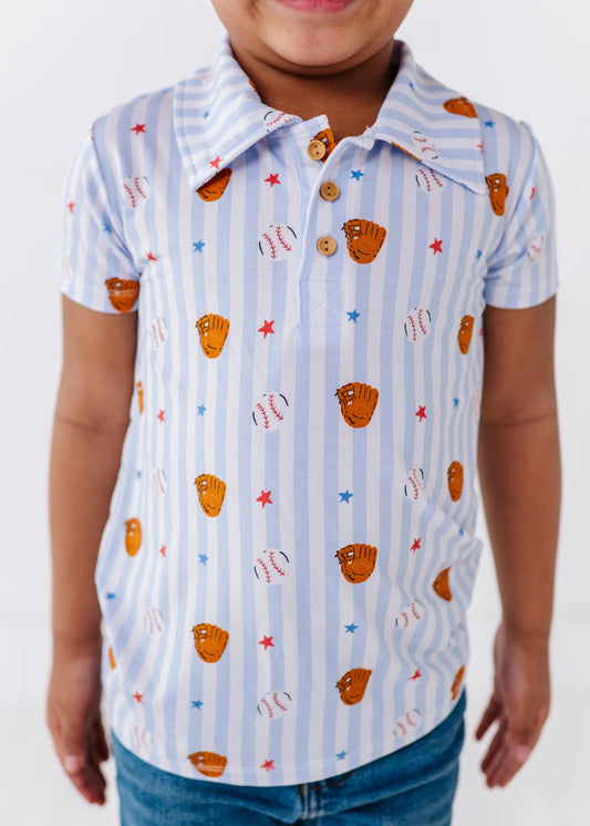 Stripe Baseball Polo