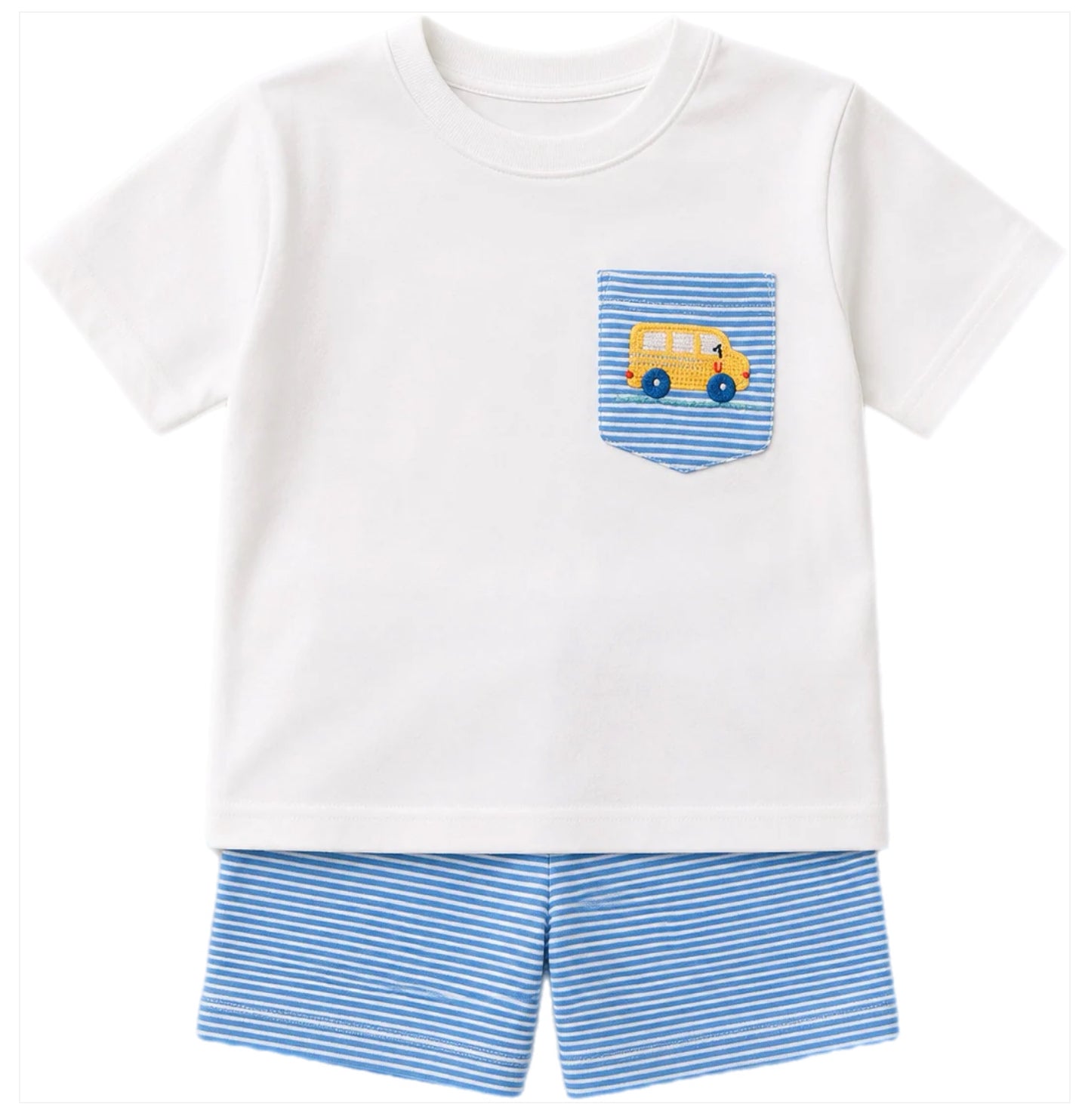 Knit School Bus Short Set