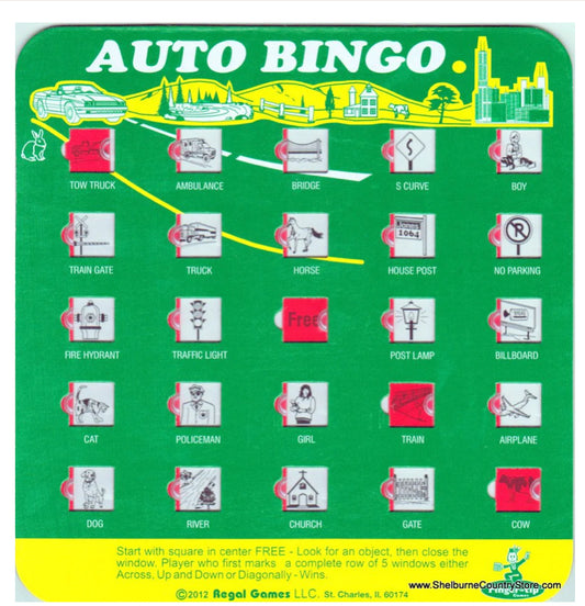 The Original Travel Auto Bingo- Green