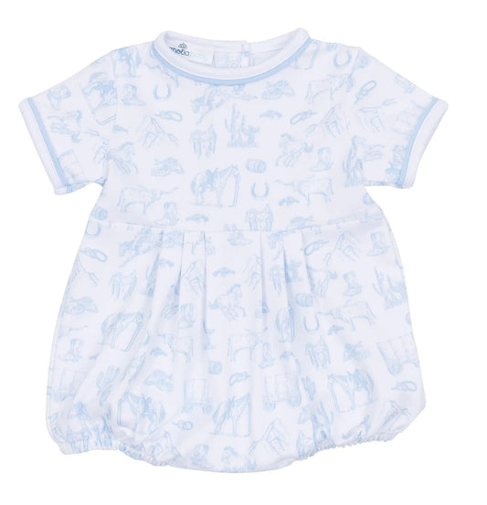 Wild West Toile Bubble- Blue