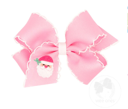 King Embroidered Santa Moonstitch Bow