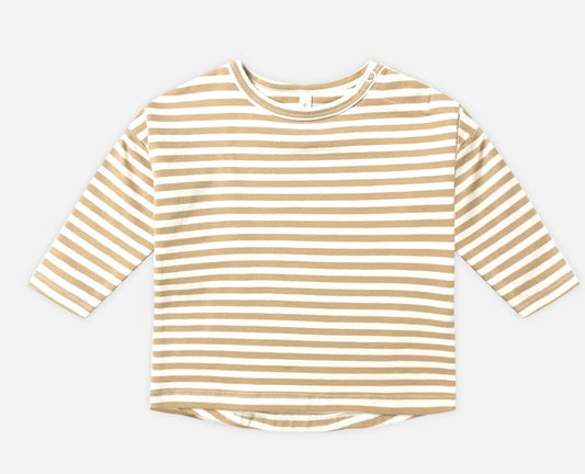 Long Sleeve Tee- Gold Stripe