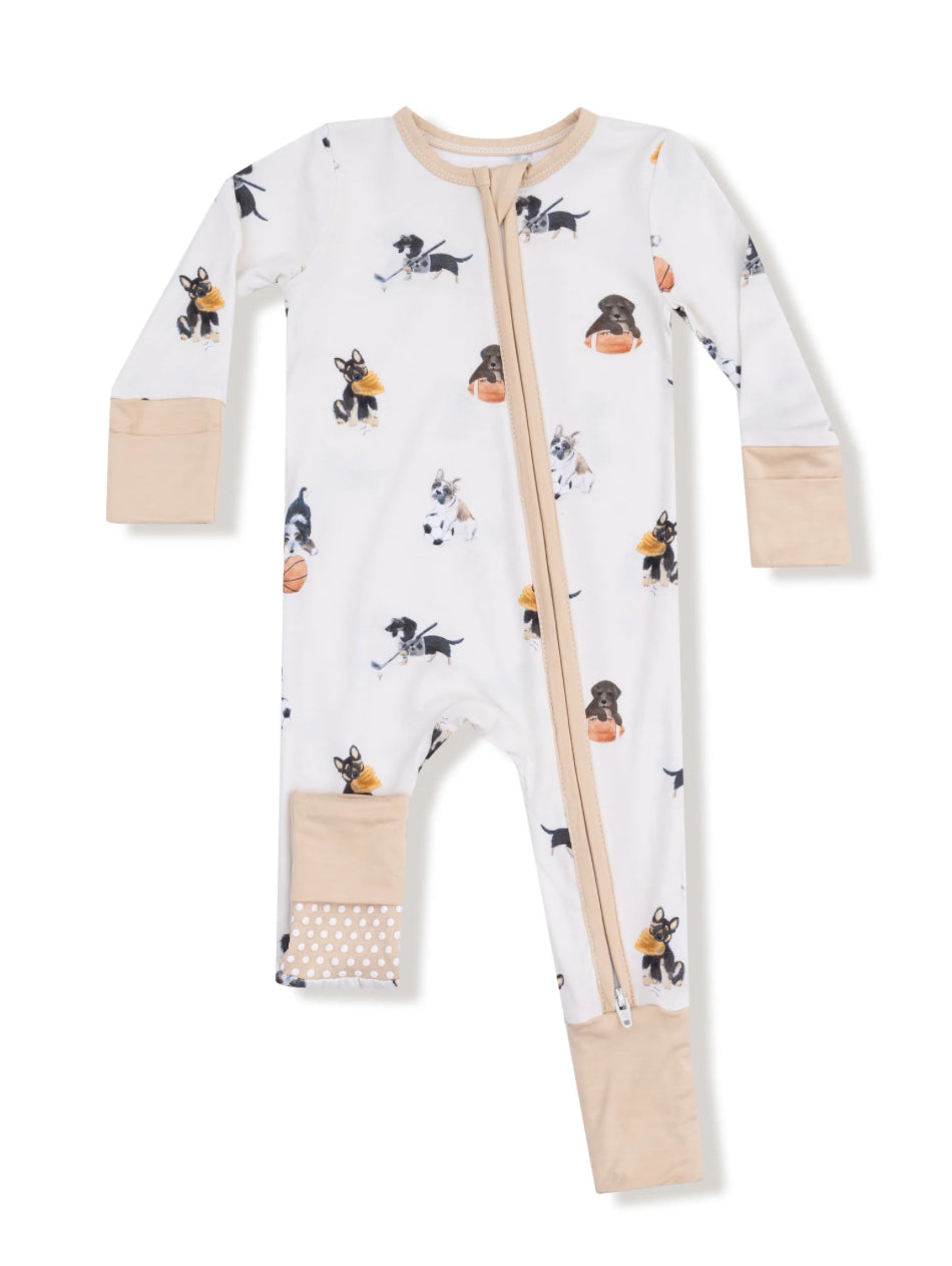 Sporty Puppies- 2 Way Zipper Romper