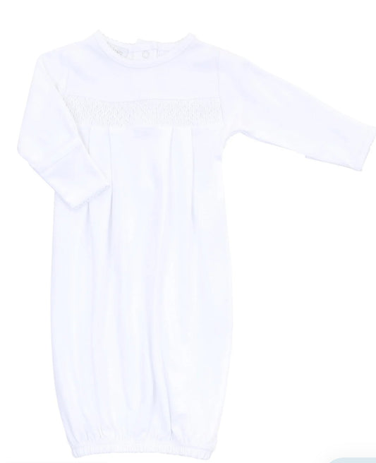 Smocked Gown with White Trim