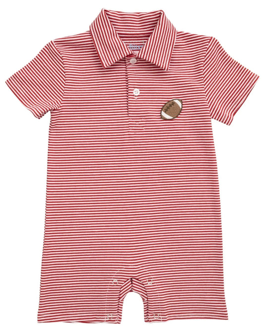 Football Red Stripe Romper