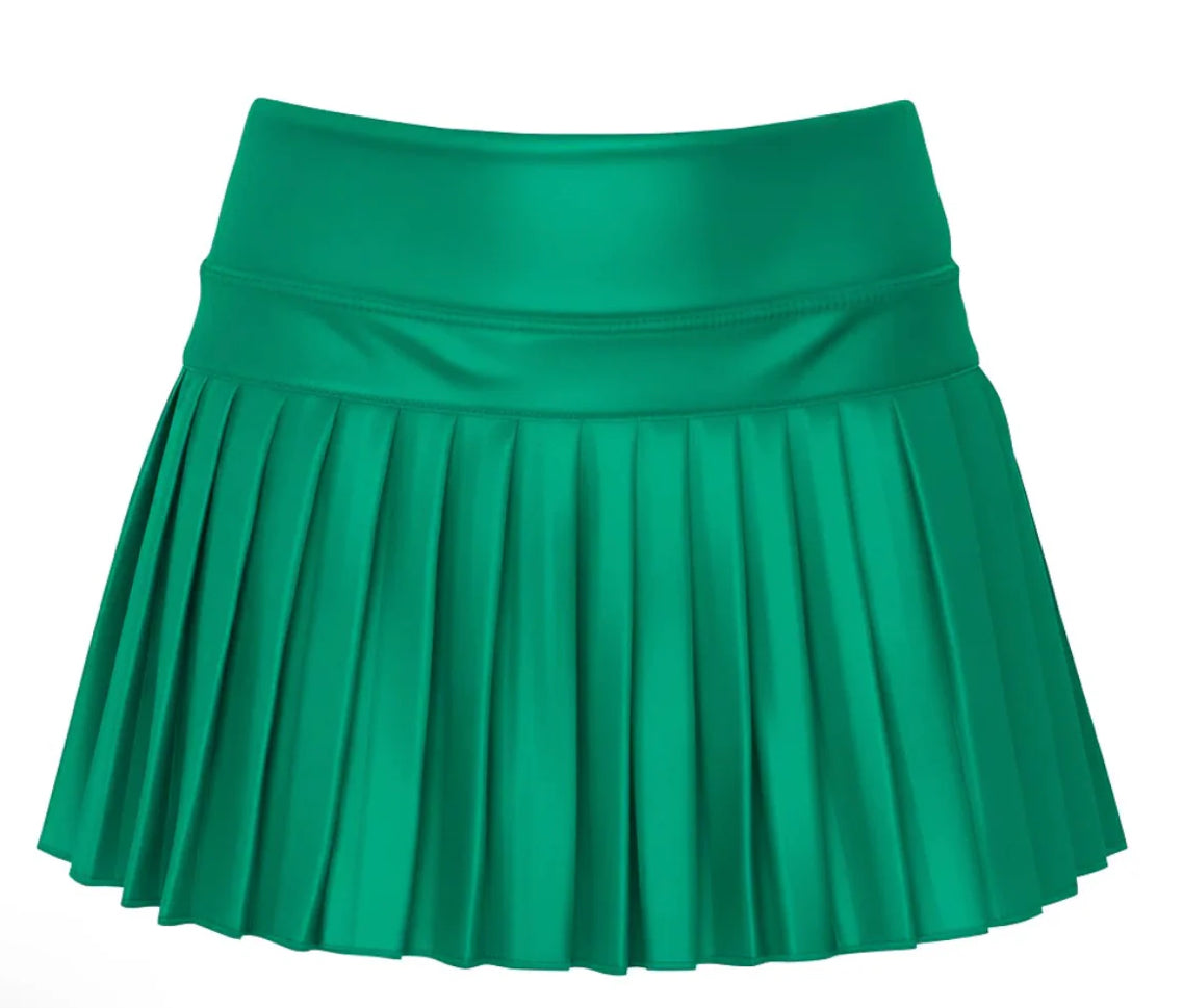 Pleated Skort- Green Shimmer