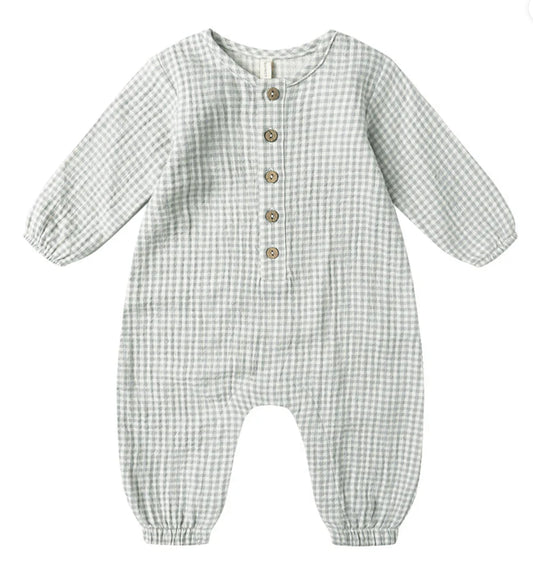 Woven Jumpsuit- Blue Gingham