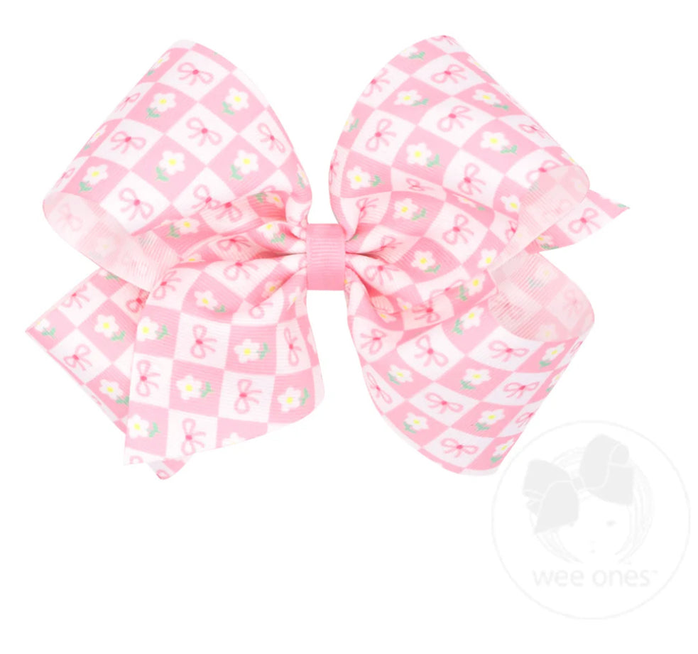 King Moonstitch Bow with Flower and Bow Spring Print