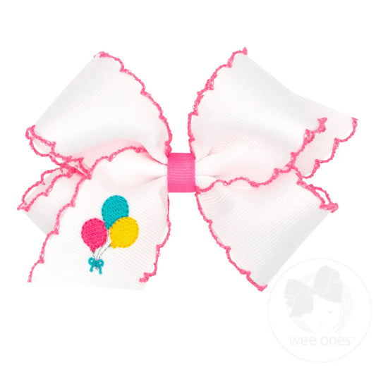 Medium Moonstitch Embroidered Balloon Bow