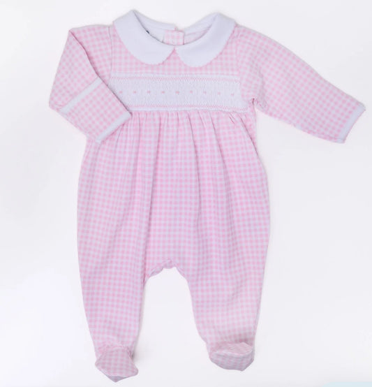 Mini Checks Smocked Footie