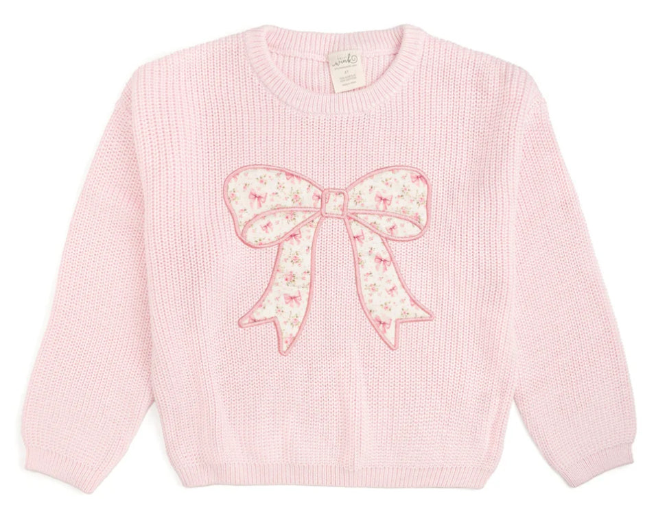 Ditsy Floral Bow Knit Sweater
