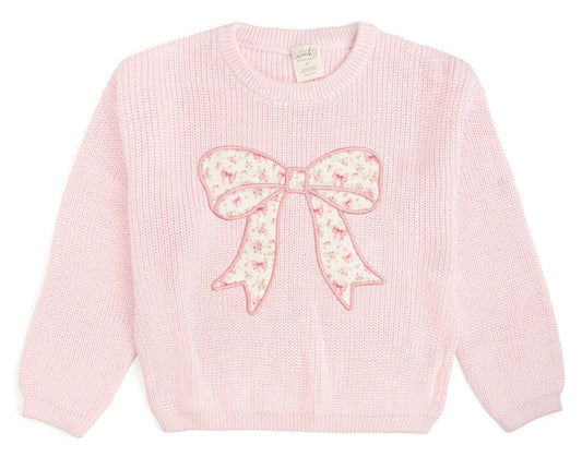 Ditsy Floral Bow Knit Sweater