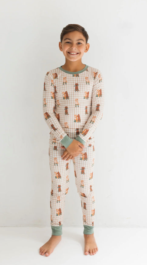 Green Pup Friends Two Piece Set