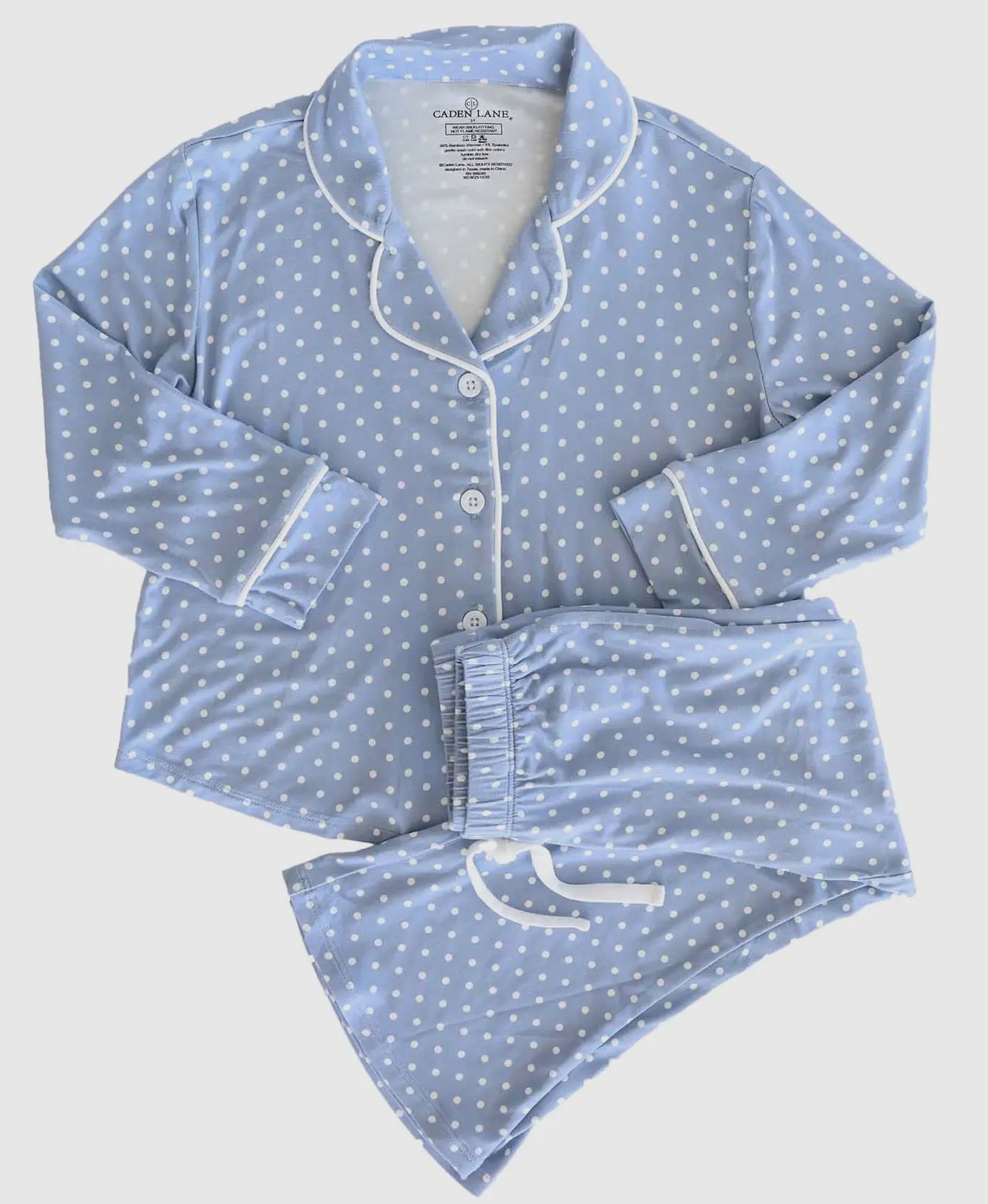 Two Piece Flare Lounge Set- Blue Dots